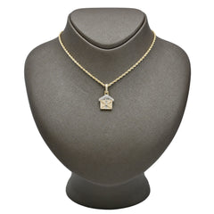 10k Yellow Gold 0.7CTW Round & Baguette Diamond Trap House Pendant 2.5g Charm