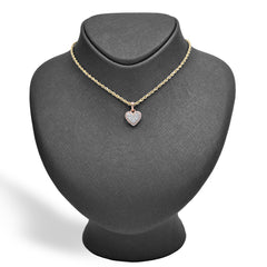 10k Rose Gold 0.28CTW Natural Round & Baguette Diamond Heart Pendant 2.1g Charm