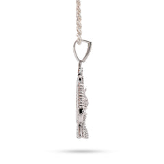 925 Sterling Silver 2.4 CTW Natural Diamond Libra Scale Pendant 16.9g Charm