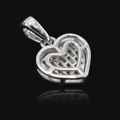 Ladies 10k White Gold 0.25CTW Natural Diamond Heart Pendant 1.6g 11MM Charm