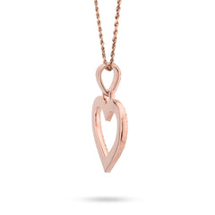 10k Rose Gold 1.5CTW Natural Diamond Heart Shaped Pendant For Womens 19.8g Charm