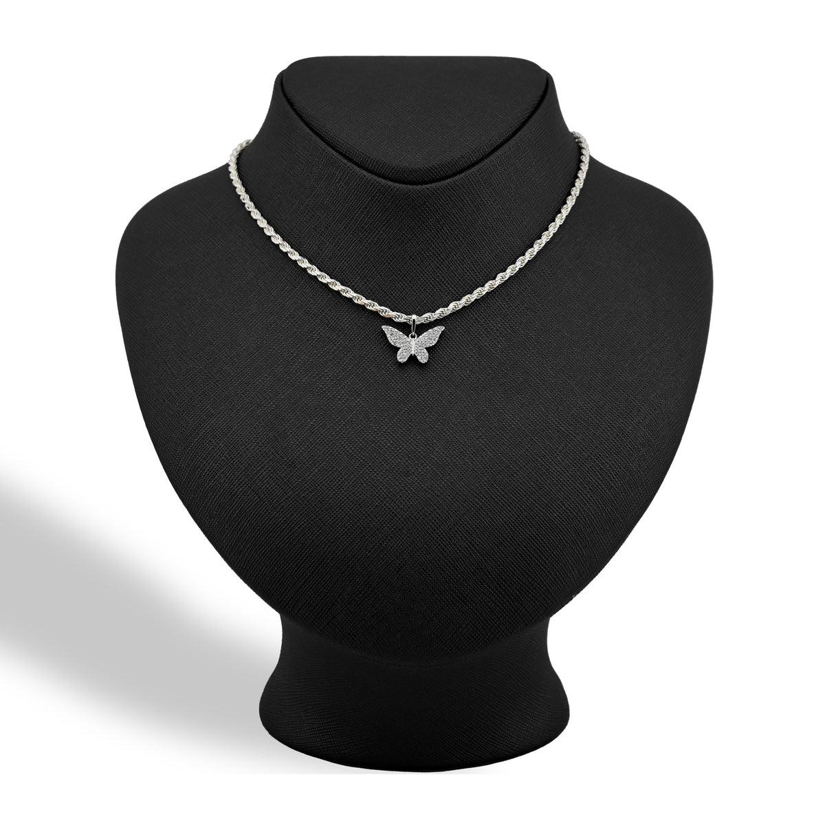 10k White Gold 0.26CTW Natural Diamond Butterfly Pendant 1.4g Womens Charm