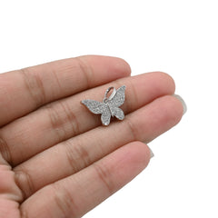 10k White Gold 0.26CTW Natural Diamond Butterfly Pendant 1.4g Womens Charm