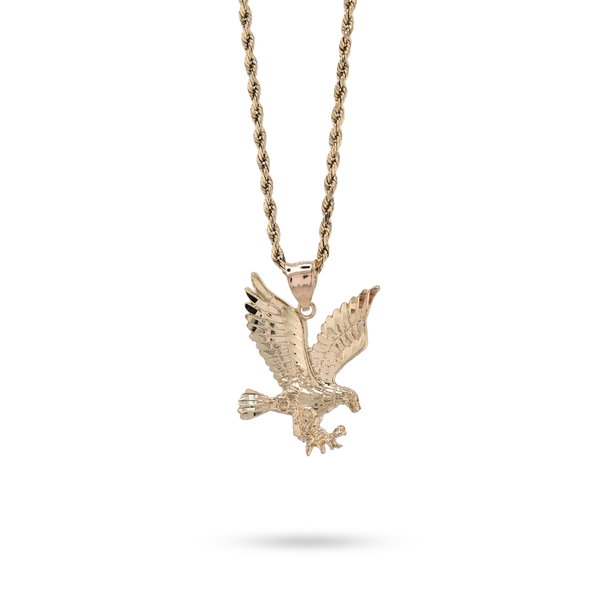 Pure 10k Yellow Gold Eagle Pendant 2g Unisex Adults Charm