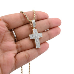 10k Yellow Gold 0.53CTW Natural Diamond ICED OUT Cross Pendant 3.7gms Mens Charm