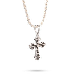10k White Gold 0.5CTW Natural Diamond ICED Budded Cross Pendant 3.3g Mens Charm