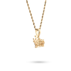 10k Real Yellow Gold 0.3CTW Natural Diamond Crown King Pendant 3.3gms Mens Charm