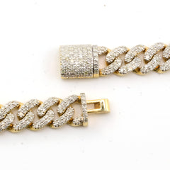 8MM 10k Yellow Gold 9.7CTW Natural Diamond Cuban Chain 36.83g 20 Inches Necklace