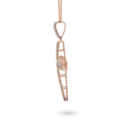 10k Rose Gold 2.05 CTW Natural Diamond Religious Cross Charm Men Women Pendnat 8.9g
