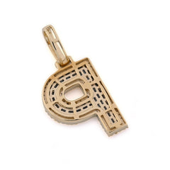 10k Yellow Gold 0.5 CTW Natural Diamond Initial "P" Pendant 2.1g Alphabet Charm