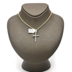 10k White Gold 0.5CT Natural Diamond Cross Pendant 1.7g Religious Mens Charm