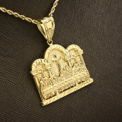 Mens 10k Yellow Gold Apostles Last Supper Pendant 5.7g Religious Charm For Chain