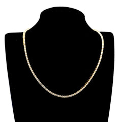 3.2MM 10k Yellow Gold 16CTW 10 Pointers Diamond 30g 21In Solitaire Tennis Chain