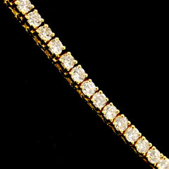 3.2MM 10k Yellow Gold 16CTW 10 Pointers Diamond 30g 21In Solitaire Tennis Chain
