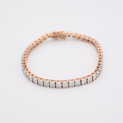 Pure 10k Rose Gold 2.5CTW Natural Diamond 7.5Inch Tennis Bracelet 18g Armlet