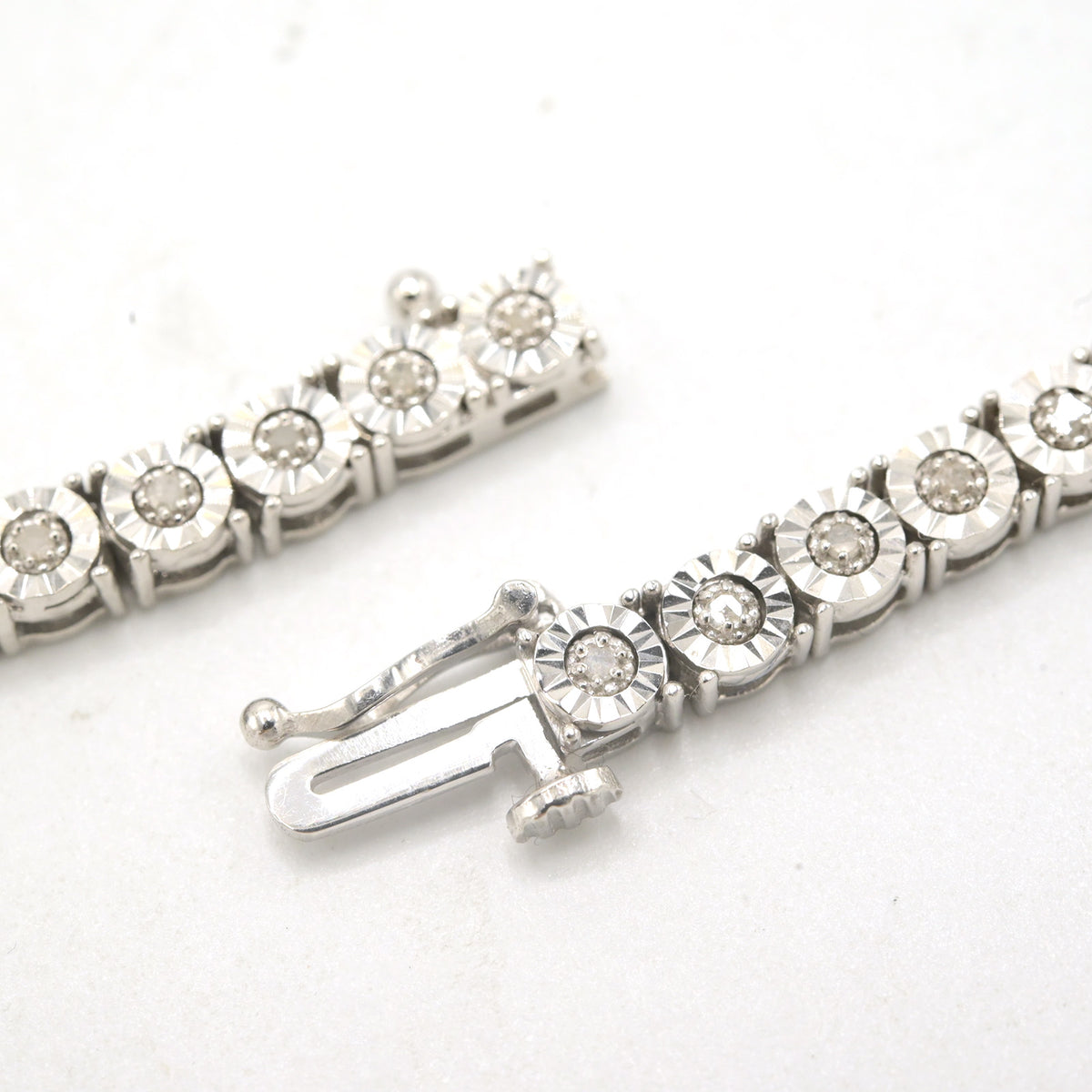 3MM 925 Sterling Silver 2.25CT Natural Diamond Tennis Chain 22In 25gms Necklace