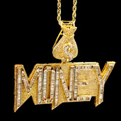 10k Yellow Gold 6.5CTW Natural Diamond 27g Money Pendant Charm