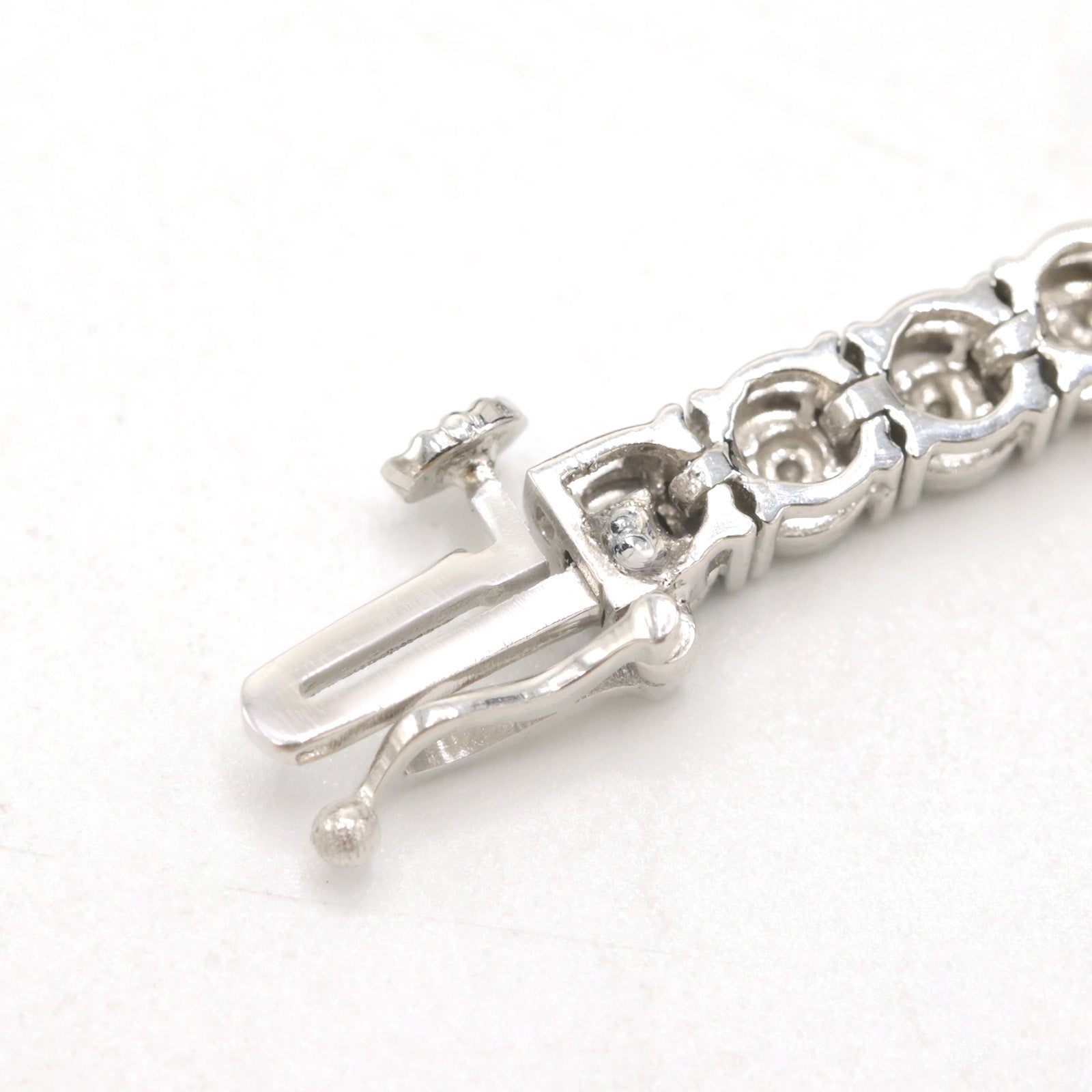 3MM 925 Sterling Silver 0.6CT Natural Diamond 8In Tennis Bracelet 9.7gms Armlet