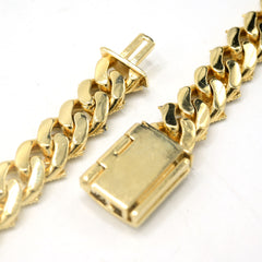 12MM 10k Yellow Gold 19CTW Natural Diamond 2 Row Cuban Chain 119g 20In Necklace