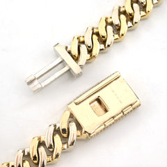 11.5MM 10k Yellow & White Gold 22CTW Diamond 2 Row Cuban Chain 179.5g 20 Inches