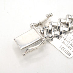 925 Sterling Silver Men 3.25CTW Natural Diamond Cuban Bracelet 26g 8In Armlet