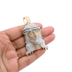 10k Yellow Gold 3.75CTW Natural Diamond ICED OUT Jesus Head Pendant 24.2g Charm