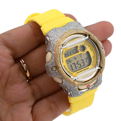 Casio G-Shock Baby G BG-169CH Yellow Face and Strap 4.5CT Natural Diamond Women Watch
