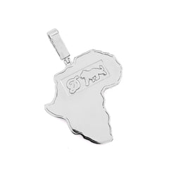 925 Sterling Silver 0.83CTW Natural Diamond Africa Continent Map Pendant 17.1gms