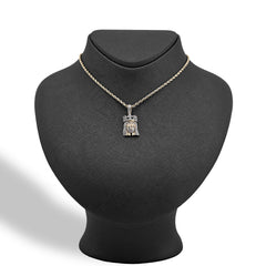 10k Yellow Gold 0.2CTW Natural Diamond 3D Crown Mini Jesus Head Pendant 3g Charm