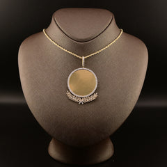 10k Yellow Gold 1.25CTW Natural Round Diamond Picture Memory Pendant 11.8g Charm