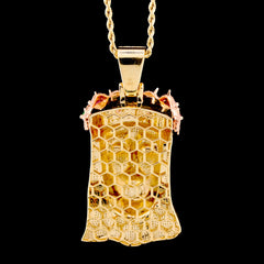 10k Yellow Gold 5.5CTW Pure Diamond Jesus Head w/ Gem Stones Pendant 33.4g Charm