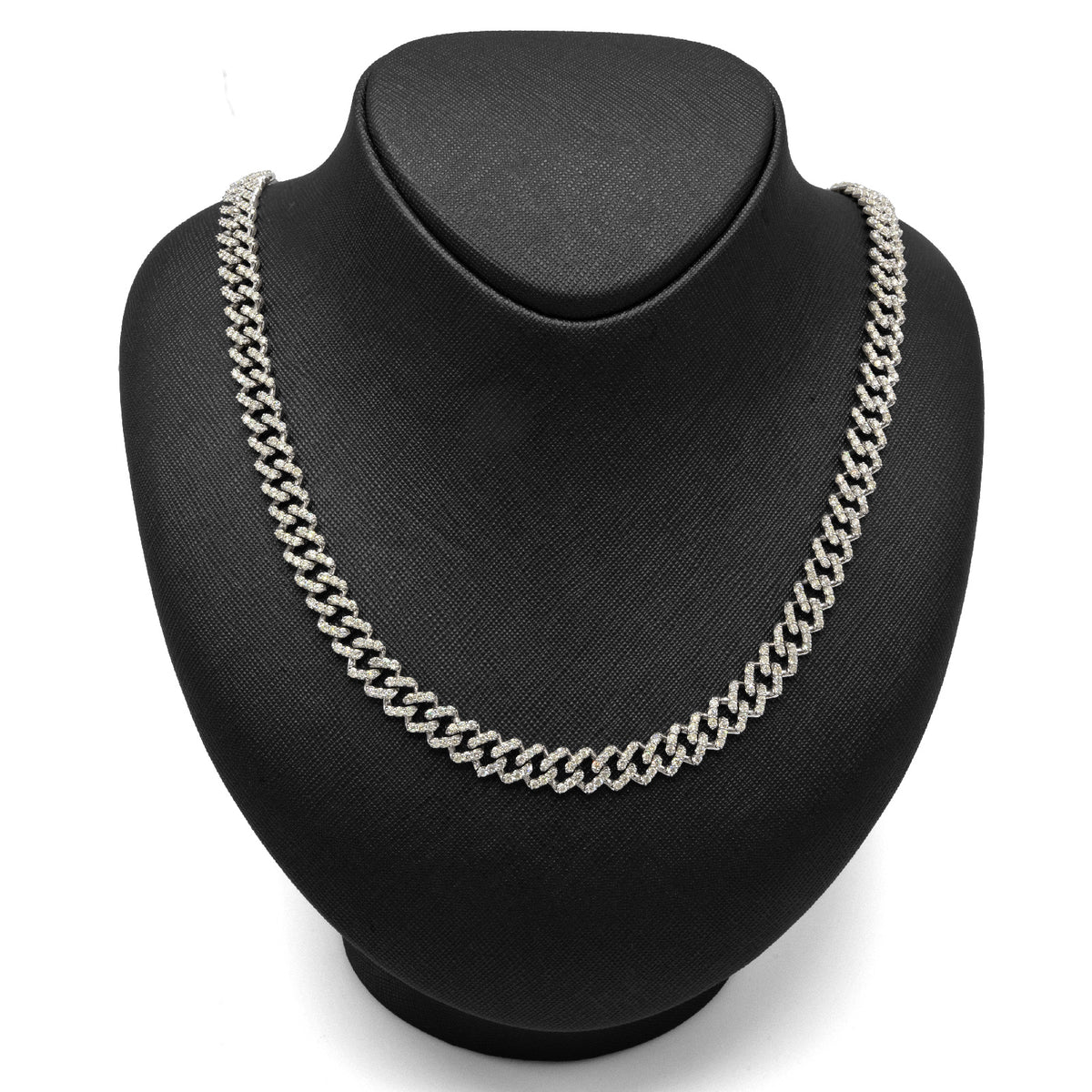 9MM 10k White Gold 18CTW Natural Diamond Cuban Chain 54.1g 22 Inches Necklace