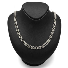9MM 10k White Gold 18CTW Natural Diamond Cuban Chain 54.1g 22 Inches Necklace