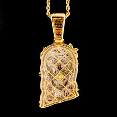 10k Yellow Gold 4.05CTW Diamond Jesus Head w/ Color Stones Pendant 15.3g Charm