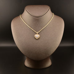 10k Yellow Gold 0.53CTW Natural Round Diamond Heart Pendant 4gms Love Charm