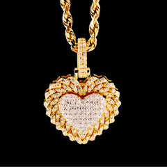 10k Yellow Gold 0.53CTW Natural Round Diamond Heart Pendant 4gms Love Charm