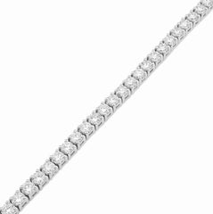 3MM 925 Sterling Silver 8.8gm 5CTW Lab Diamond Pointer Tennis Bracelet 7.25 Inch