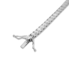 Unisex 7In 3.5MM 14k White Gold 11gm 6.85CTW Lab Diamond Pointer Tennis Bracelet