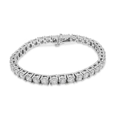 4.5MM 14k White Gold 23.8g 11.11CTW Natural Diamond Pointer Tennis Bracelet 7In