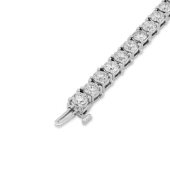 4.5MM 14k White Gold 23.8g 11.11CTW Natural Diamond Pointer Tennis Bracelet 7In