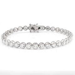 4.5MM 14k White Gold 7gms 7CTW Lab Grown Diamond Pointer Tennis Bracelet 7 Inch