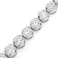 4.5MM 14k White Gold 7gms 7CTW Lab Grown Diamond Pointer Tennis Bracelet 7 Inch