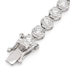 4.5MM 14k White Gold 7gms 7CTW Lab Grown Diamond Pointer Tennis Bracelet 7 Inch