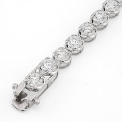 4.5MM 14k White Gold 7gms 7CTW Lab Grown Diamond Pointer Tennis Bracelet 7 Inch