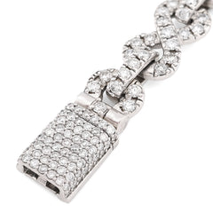 11MM 10k White Gold 51.1gms 12.5CTW Natural Diamond Infinity Link Bracelet 8Inch