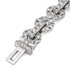 11MM 10k White Gold 51.1gms 12.5CTW Natural Diamond Infinity Link Bracelet 8Inch