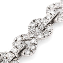 11MM 10k White Gold 51.1gms 12.5CTW Natural Diamond Infinity Link Bracelet 8Inch