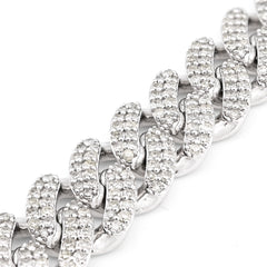 10MM 10k White Gold 35.3gms 5.35CTW Natural Diamond Cuban Link Mens Bracelet 8In
