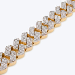 10MM 10k Yellow Gold 27.8gms 3.64CTW Natural Diamond Prong Set Cuban Bracelet