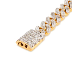 10MM 10k Yellow Gold 35.7gm 5.35CTW Natural Diamond Mens Cuban Link Bracelet 8In